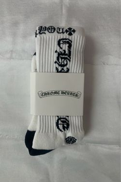White Chrome Heart Socks