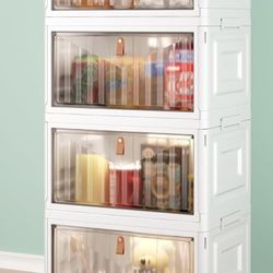 4 Tier Storage Drawers  plastic Resin  Bins with Lids