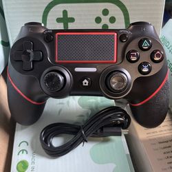 PS4 Controller Wireless Gamepad Compatible with P4/Pro/Slim/PC with Motion Motors and Audio Function, Mini LED Indicator, USB Cable and Anti-Slip