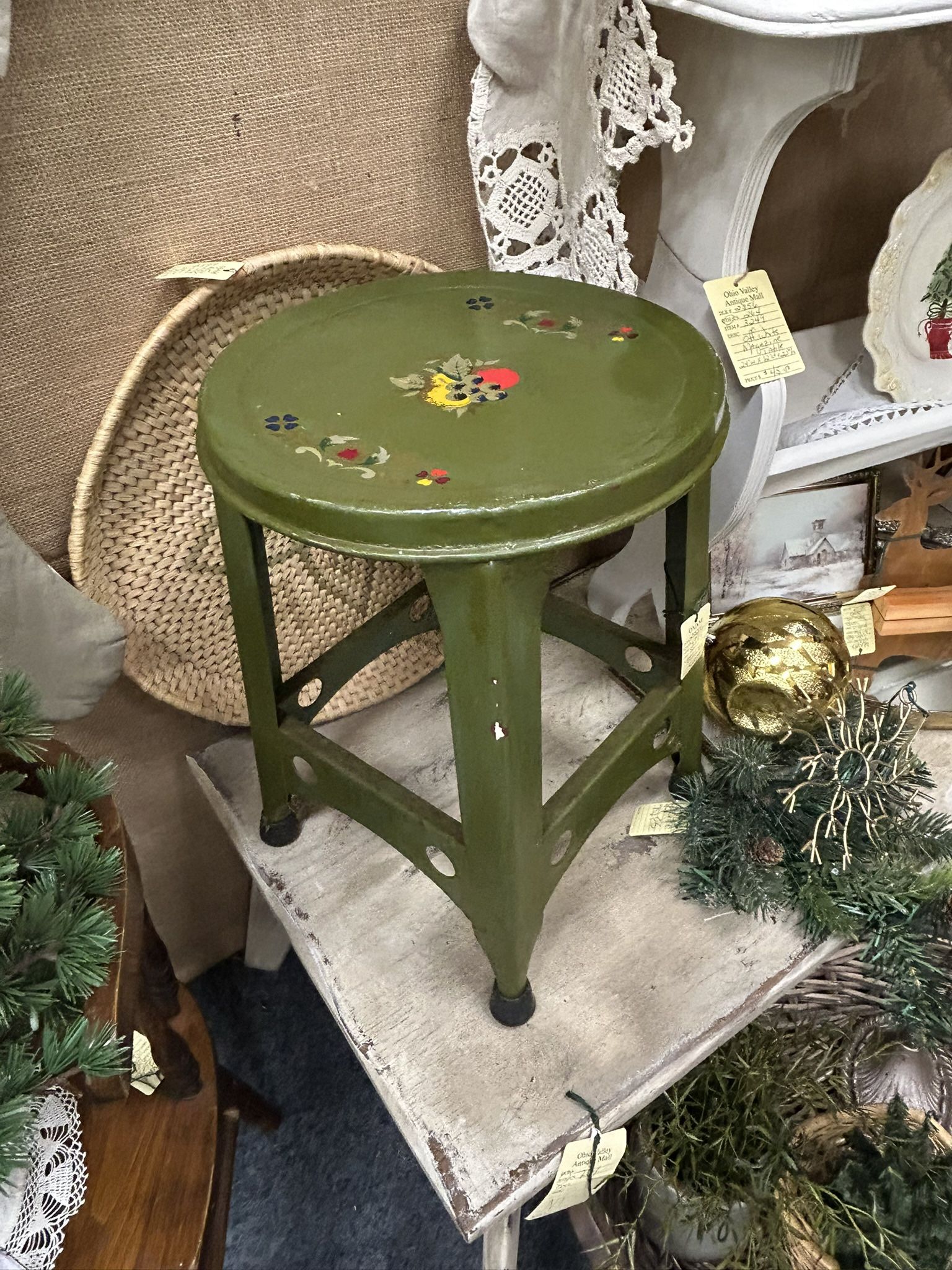 Vintage Green Stool