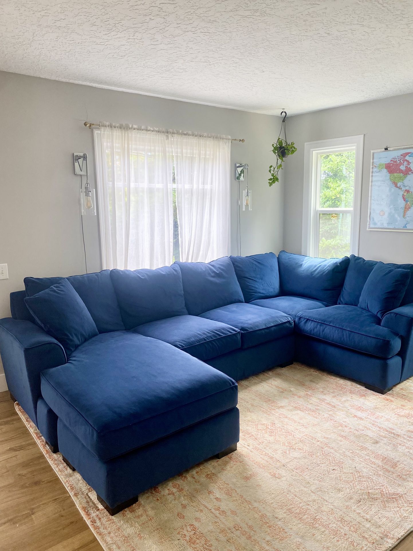 Great Sectional Couch- Navy Blue