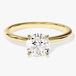 14K Gold Moissanite Ring