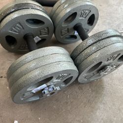 New pair of 65lb adjustable dumbbells. 130lb in total