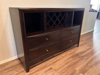 Dark Espresso Wood Buffet / Sideboard / Wine Cabinet – Great Condition