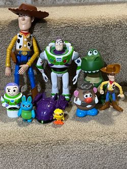 Toy Story Disney Figures Woody Buzz Rex Mr. Potato Head Bunny Chick lot of 9
