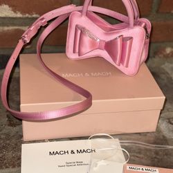 MACH & MACH Le Cadeau Mini Bow Satin Top-Handle Bag