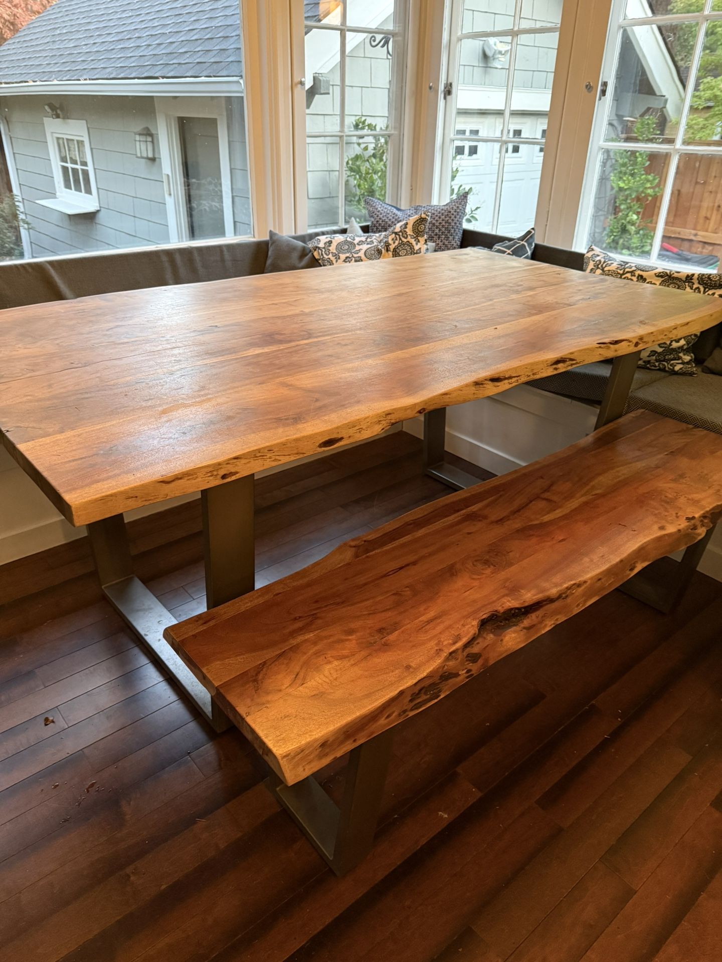 Live Edge Wood Table And Bench