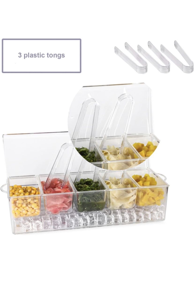 Ice Chilled Five Compartment Acrylic Condiment Set