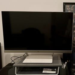 HP 27-inch Monitor (27xw) White/Silver - Slim Design