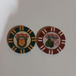 Las Vegas Souvenir Poker Chips/ Golf Marker - Set of 2