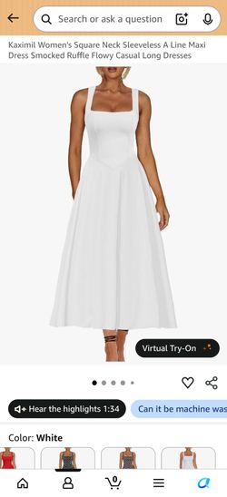 L 12-14 White A-line dress