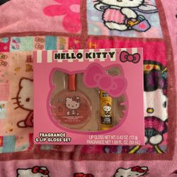 New hello Kitty Perfume And Lip Gloss Set 