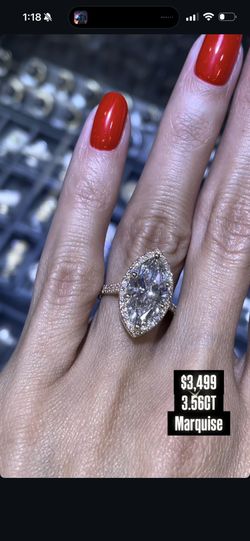 3.56CT Marquis  Engagement Lab Grown Ring  