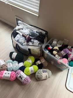 HUGE YARN STASH NEED GONE ASAP | crochet/knitting premium yarn,  plush yarn, faux fur, acrylic, more