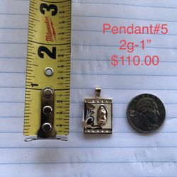 14k Gold Pendant 1”  