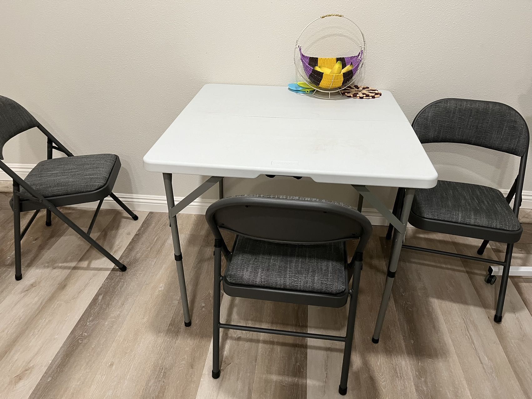 Foldable White Table $20 Chairs $15 each