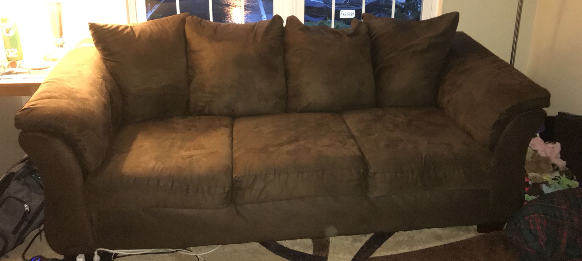 Microfiber Brown Sofa
