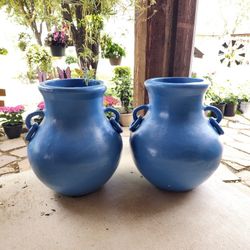 XXL BLUE CLAY POTS, Planters, Plants.Pottery $195 cada