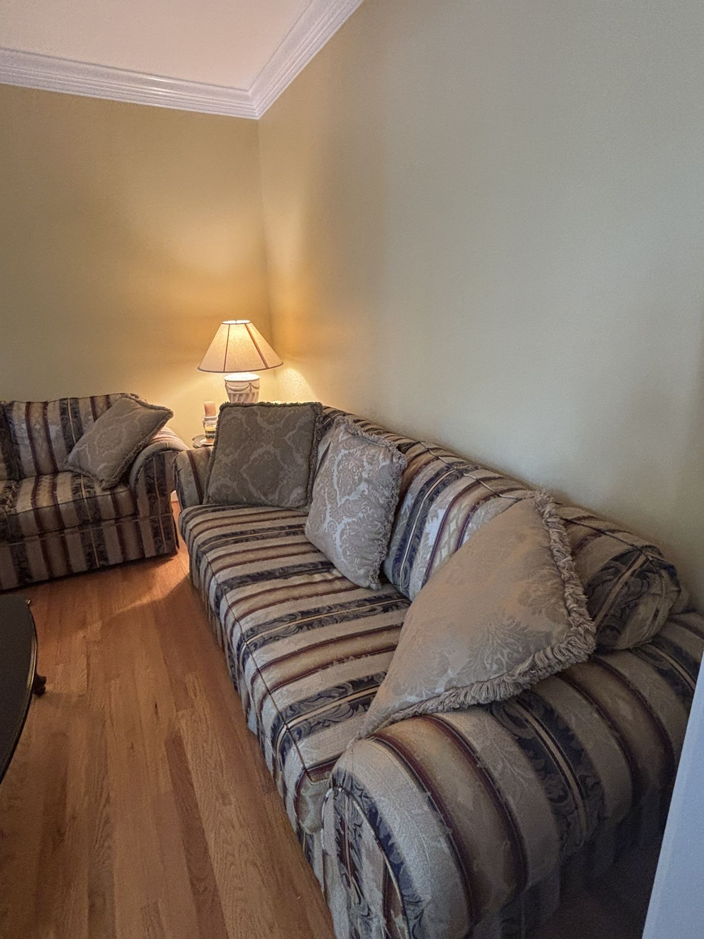 Damask Living Room Sofa Set With Pullout Bed