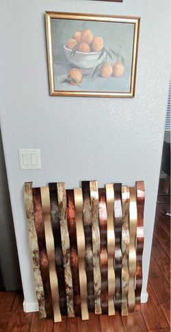 Wavy metal wall art