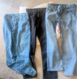 Three pairs of boys 12 husky jeans
