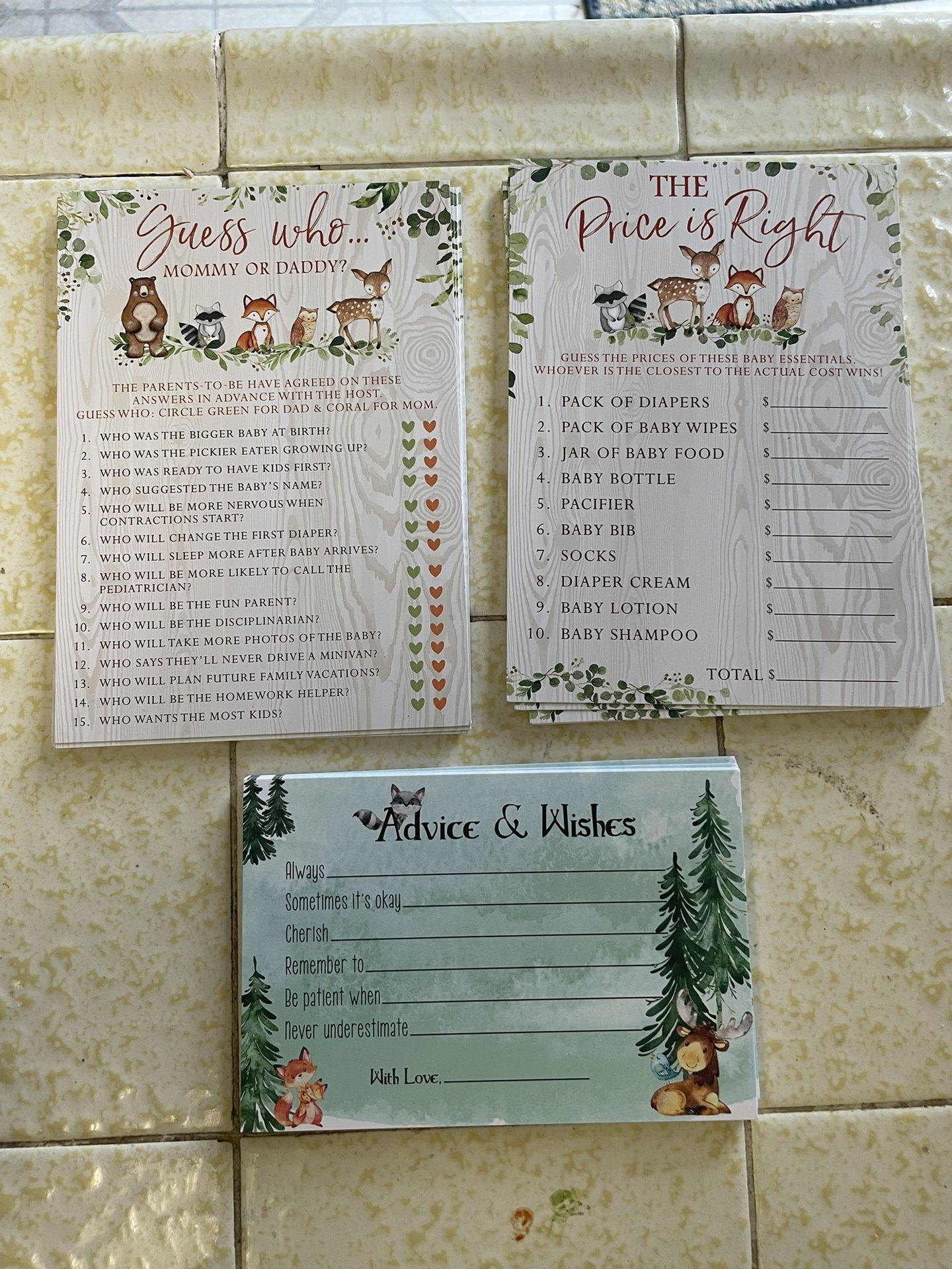 Baby Shower Games - Woodland Themed 