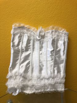 White Satin Corset, costume, size small