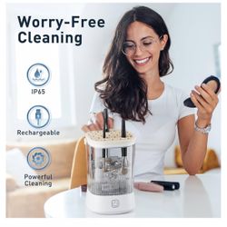 Electric Makeup Brush Cleaner - 9000 RPM Makeup Brush Cleaning Machine, IP65 Waterproof Automatic Makeup Brush Cleaner for Makeup Sponges and Brushes(
