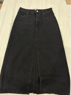 Black denim skirt