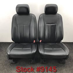 Black Leather 2018 Ford F150 Heated Cooled Front Bucket Seats Stock #9145