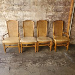 6 Vintage  Cane Back Chairs 