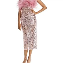 🔥🔥🔥 @BRONX&BANCO $950 sequin ostrich dress M/L 