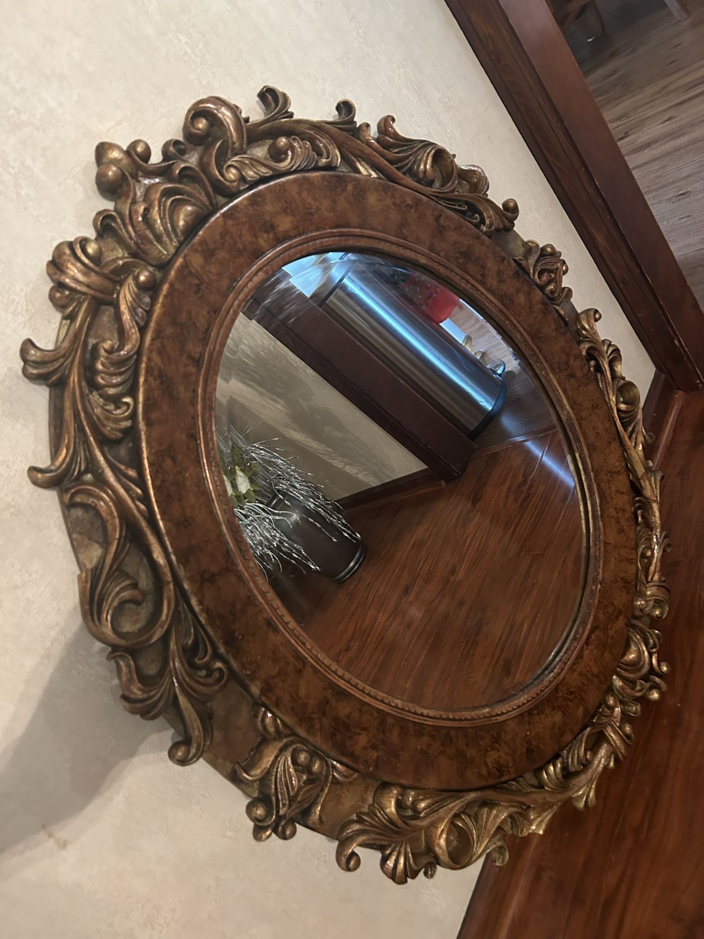 Refurbished Vintage 19th Century Hand Carved mirror