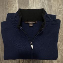 Michael Kors Navy And Black Quarter-Zip