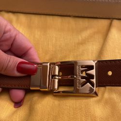 Belt Michael Kors Reversible Brown And Gold $40