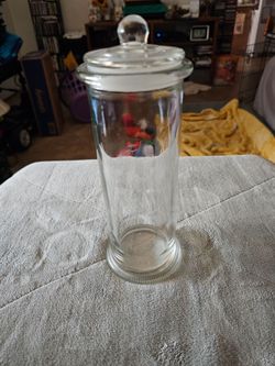 Tall Clear Glass Jar with Lid