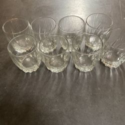 8 Cut Glass Whiskey Glasses