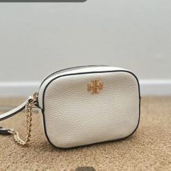 Tory Burch Cream Crossbody Bag with Gold Logo