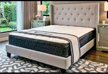 Queen bed with mattress $299
