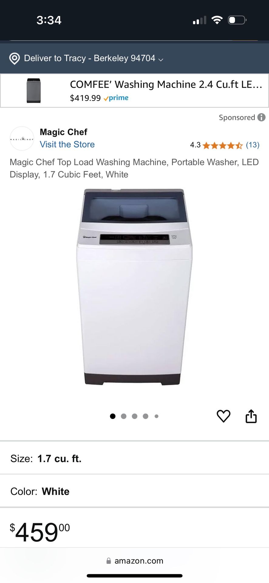 Magic Chef Top Load Washing Machine