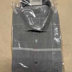 Calvin Klein Slim Fit Stretch Men’s 18 36/37 Long Sleeve Button-Up Shirt XXL NEW!