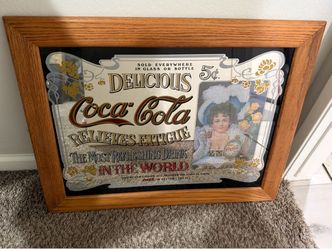 1970s reproduction bar mirror of the 1(contact info removed) Coca-Cola ad