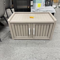 EasyUp Shoe Bench Waterproof,Resin Shoe Cabinet,Outdoor Storage,Industrial Hallway Bench with Adjustable Shelves for Entryway,Living Room,Bedroom(Grey