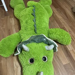 5 Feet Long - Giant Stuffed Green Dinosaur 
