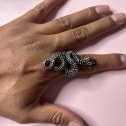 Coiled Snake Sterling Silver 925 Ring 