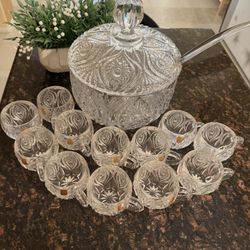 (NEW) Nachtmann Crystal Punch Bowl Set