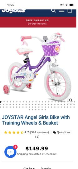 JOYSTAR Angel Girls Bike with Training Wheels & Basket