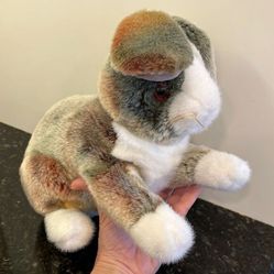 TY 2001 Tylux Bunny Rabbit Plush Stuffed Animal Multi Color Brown 12inch 
