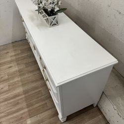 Beautiful White With Gold Handles French Provincial Dresser