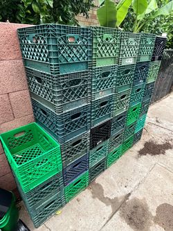 Plastic Milk Crates Many Colors Storage Containers